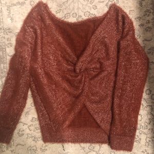 Twist front sparkly sweater